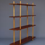 Dutch teak & birch shelving unit