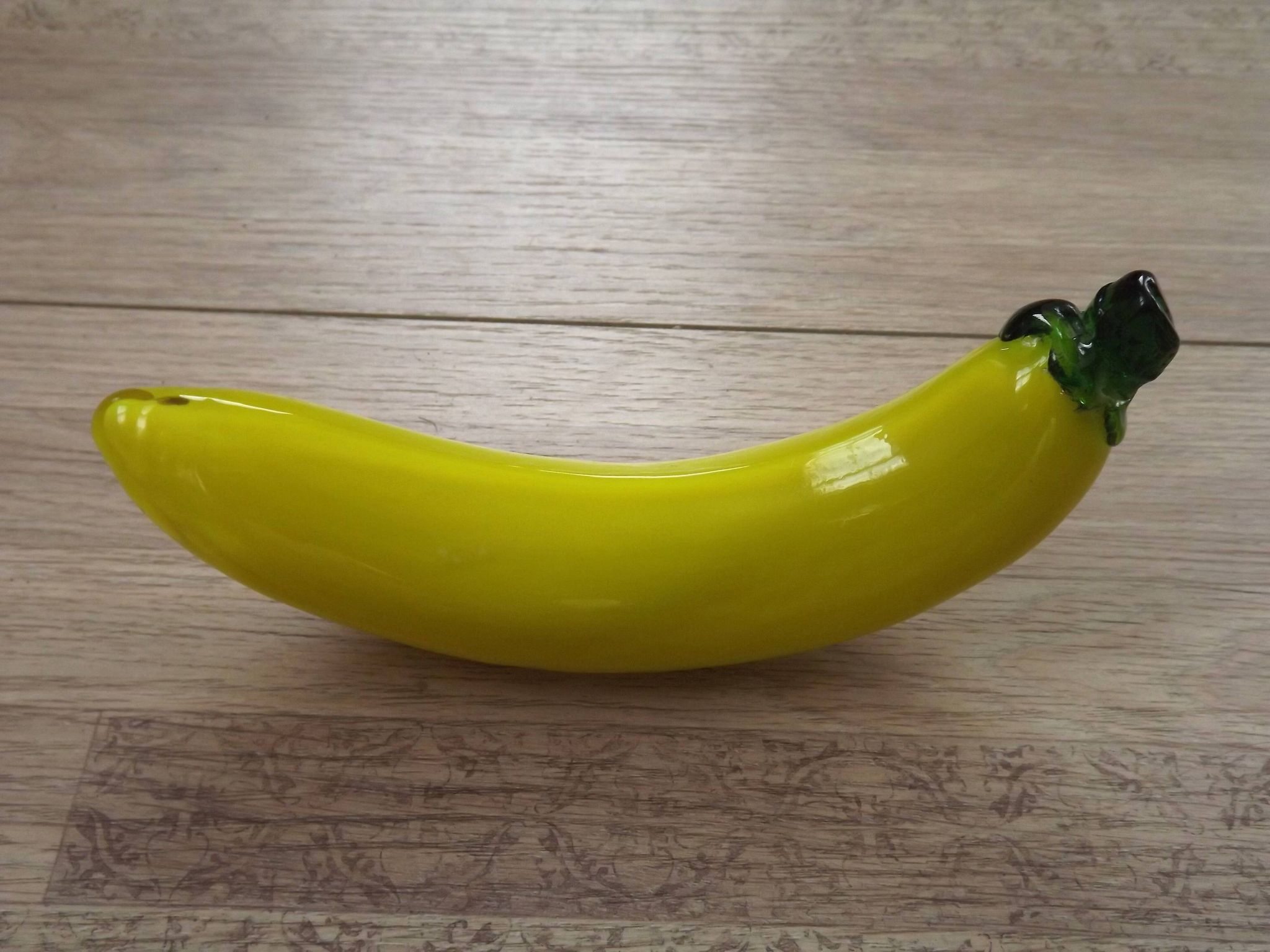 Vintage Murano Glass Fruit In The Shape Of A Yellow Banana 4990