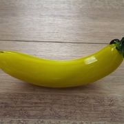 Vintage Murano Glass Fruit In The Shape Of A Yellow Banana 4990