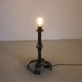coarse metal sturdy brutalist floor lamp