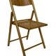 Chaise pliante vintage en bois avec assise en rotin design minimaliste des années 80