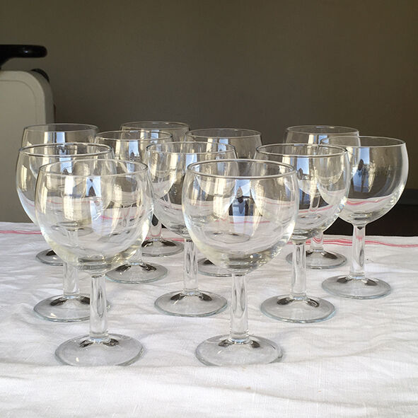 Set of 11 old balloon glasses