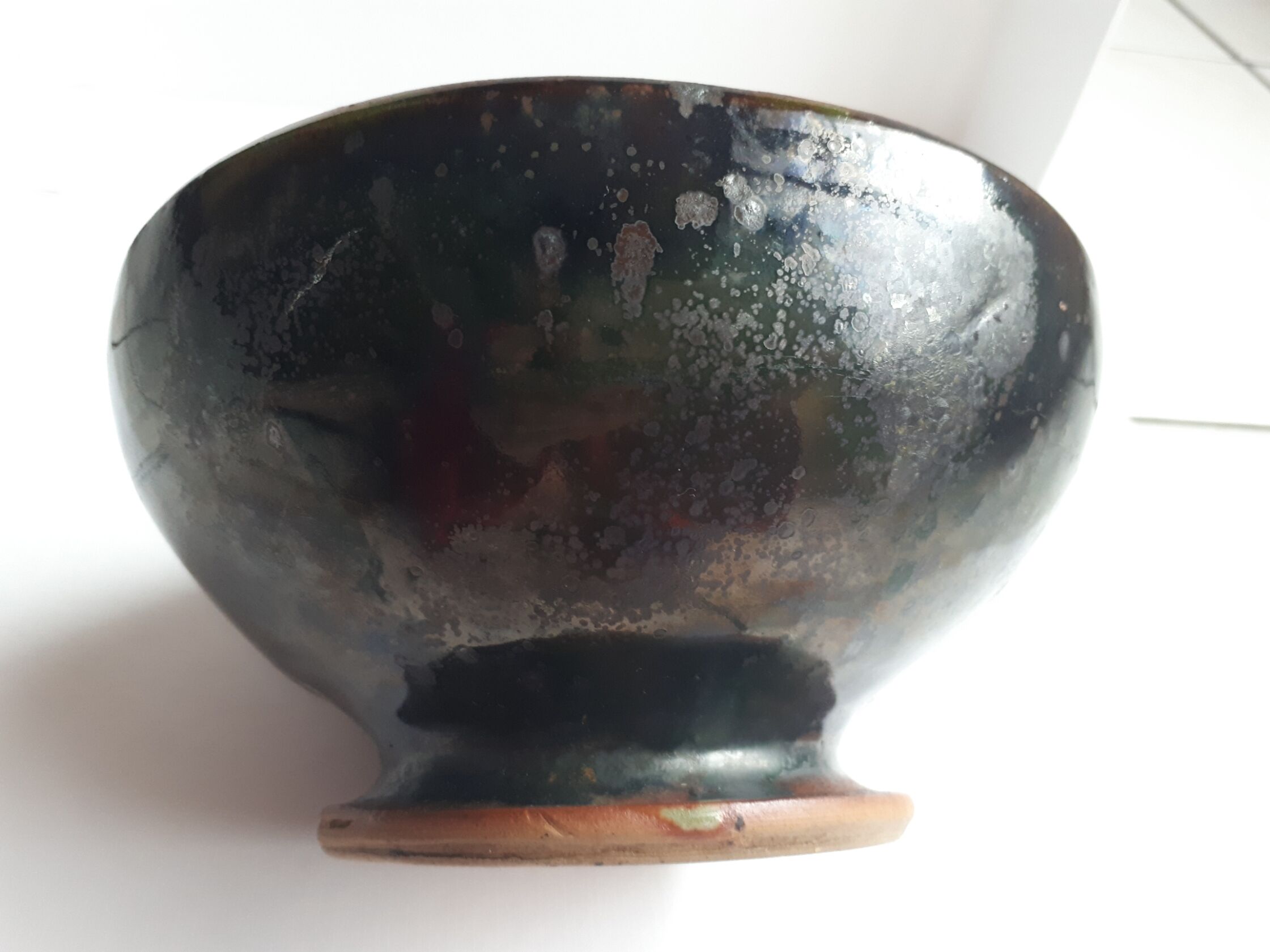 Glazed stoneware bowl stamped Lucien Talbot-Foucher, La Borne (Cher)