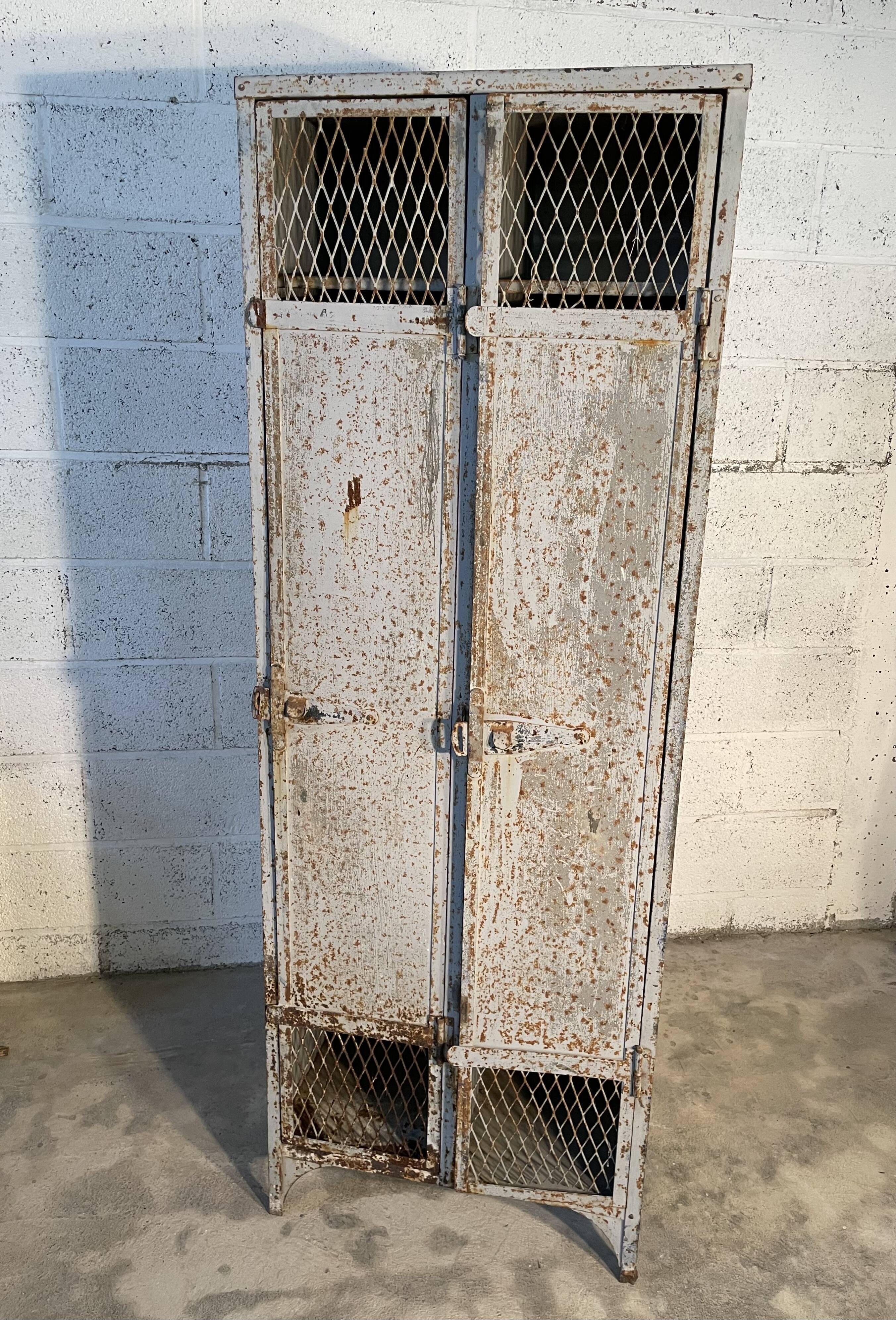 Industrial style metal locker cloakroom