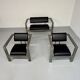 Brutalist living room with faux metal armchairs designed by Karl Friedrich Forster
