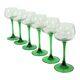 Set of 6 Vintage Luminarc Alsace Wine Glasses Narrow Green Base