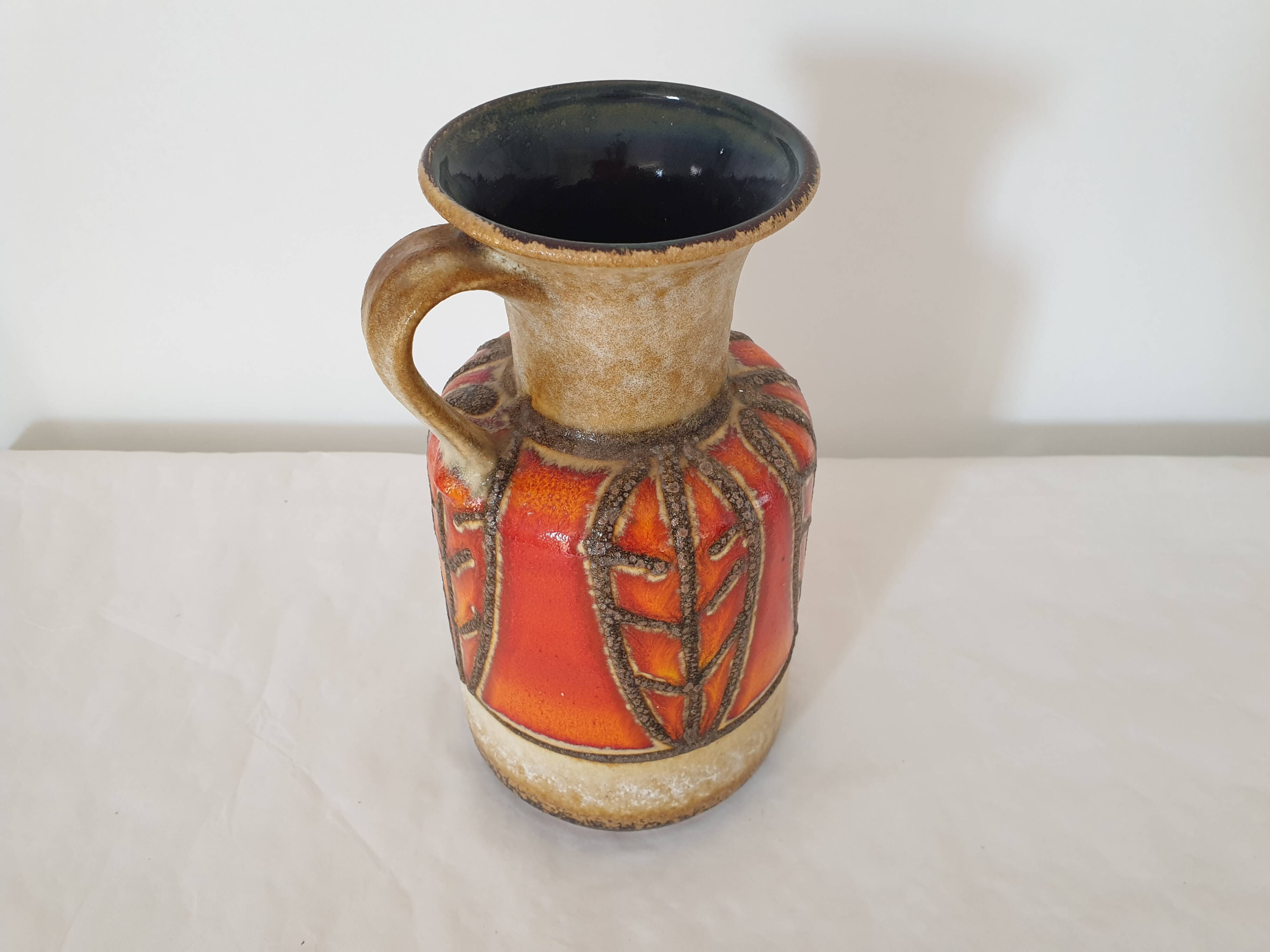 Vintage Jasba ceramic vase with handle - Height 25cm - 70's