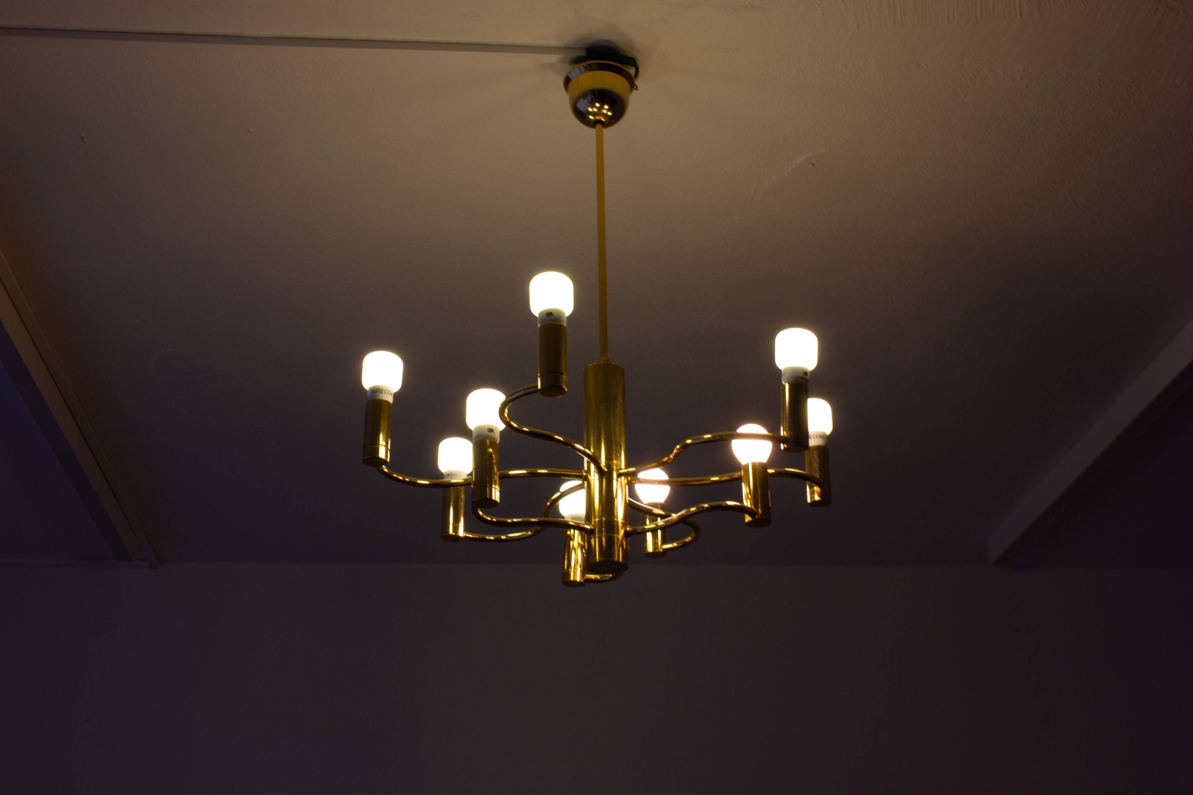 Vintage brass regency chandelier