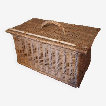Small wicker suitcase basket 1900