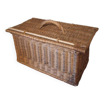 Small wicker suitcase basket 1900