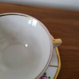 Limoges Porcelain Cup with Decor of Barbel Fish and Roses