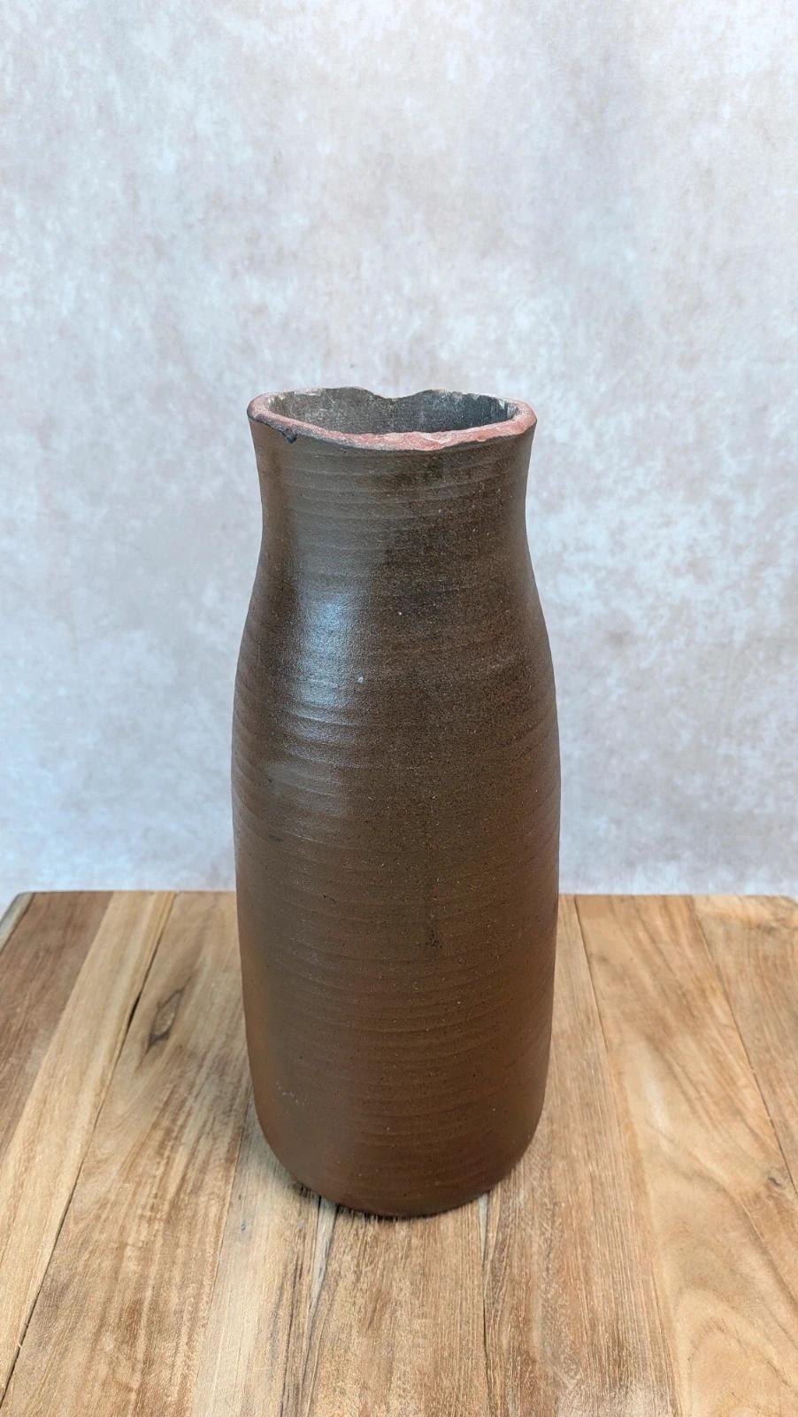 Stoneware vase signed Jc Lafon – vintage handmade piece