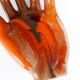 Hand vacuum Pocket ceramic Orange Vallauris, years 70