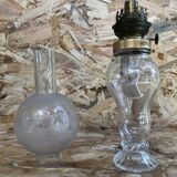 Old kerosene lamp, transparent glass body