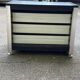 Commode industrielle noire et grise, années 80