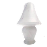 White Murano Glass Table Lamp with a Pink Marble Effect, Italy