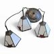 3 light chandelier with glass shades / Art Deco