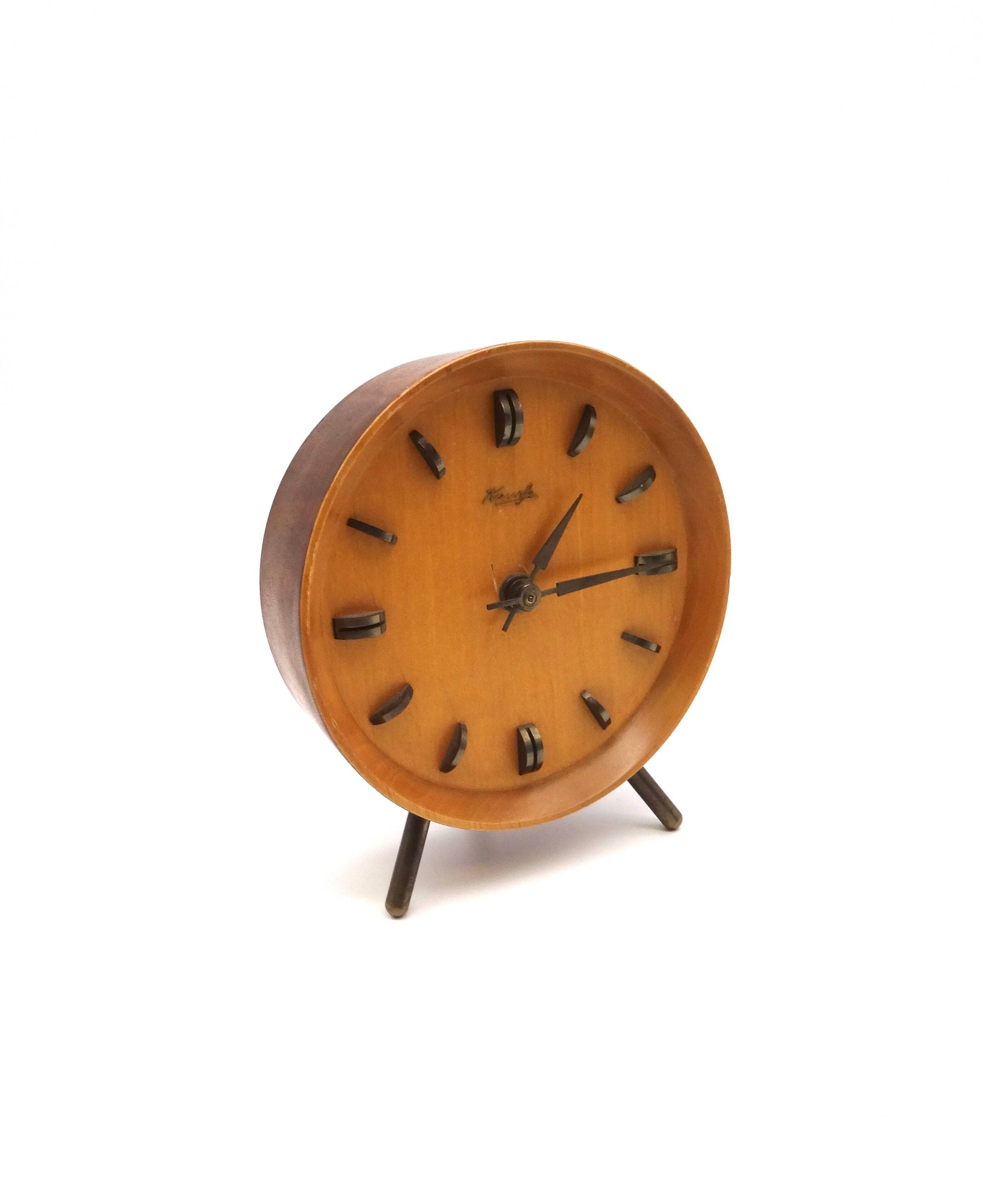 Rare original 60s mid century teak desk table clock by kienzle danish modern