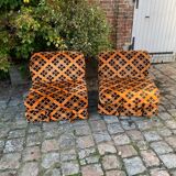 Vintage 70s modular sofa chairs