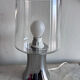 Vintage table lamp in silvered glass, mercury style, and transparent cylinder.