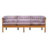 Canapé en velours lilas, design danois, années 1970, production : Danemark