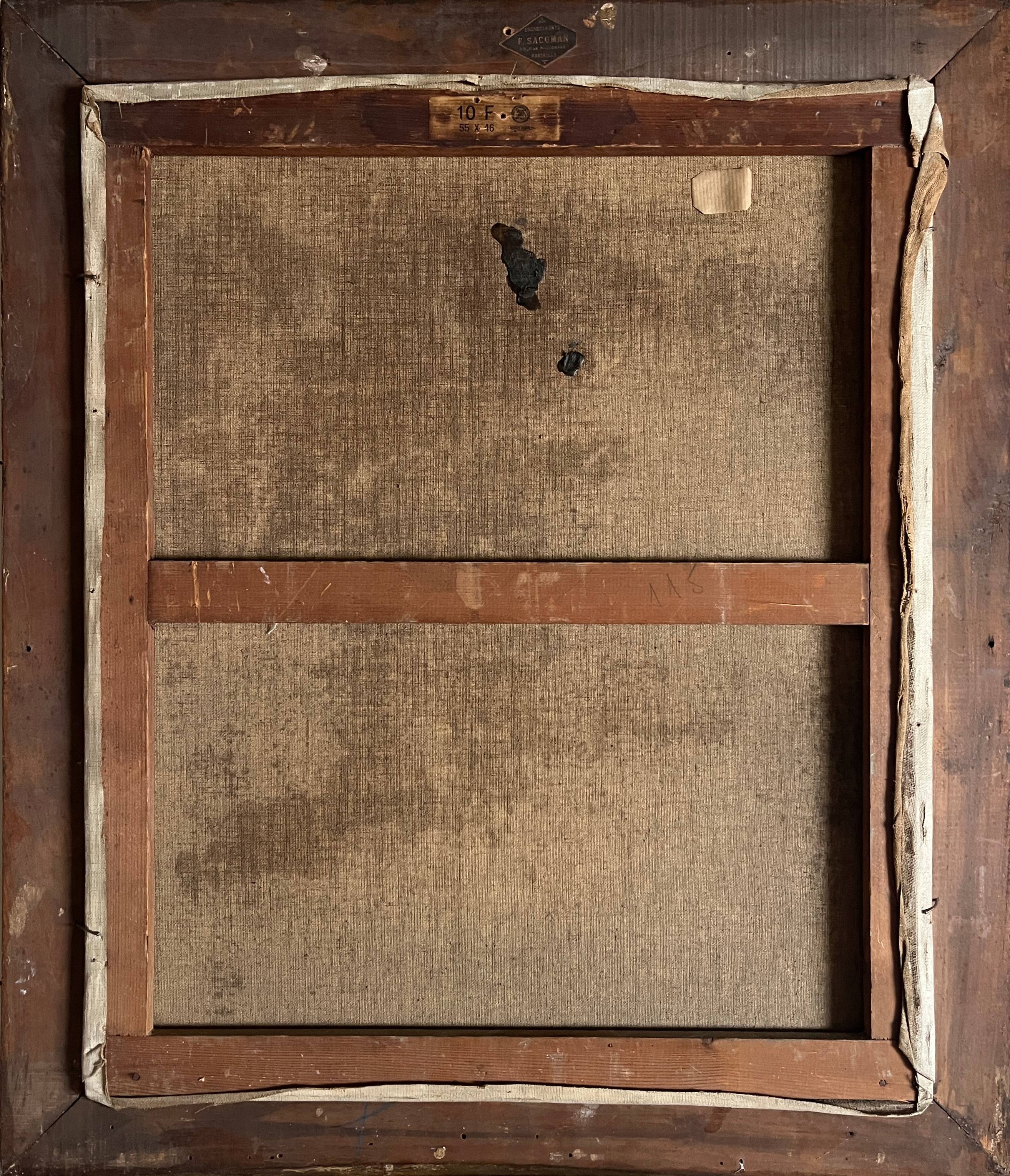 HST painting from the early 20th century "La Sorgue" (Aveyron) signed Chevalier + frame