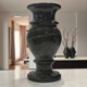 Vintage 1970s Italian Black Marble Vase – Natural Ochre Veining Accent