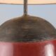 Red Terracotta Table Lamp with Metal Filigree, Vintage 1980s Design