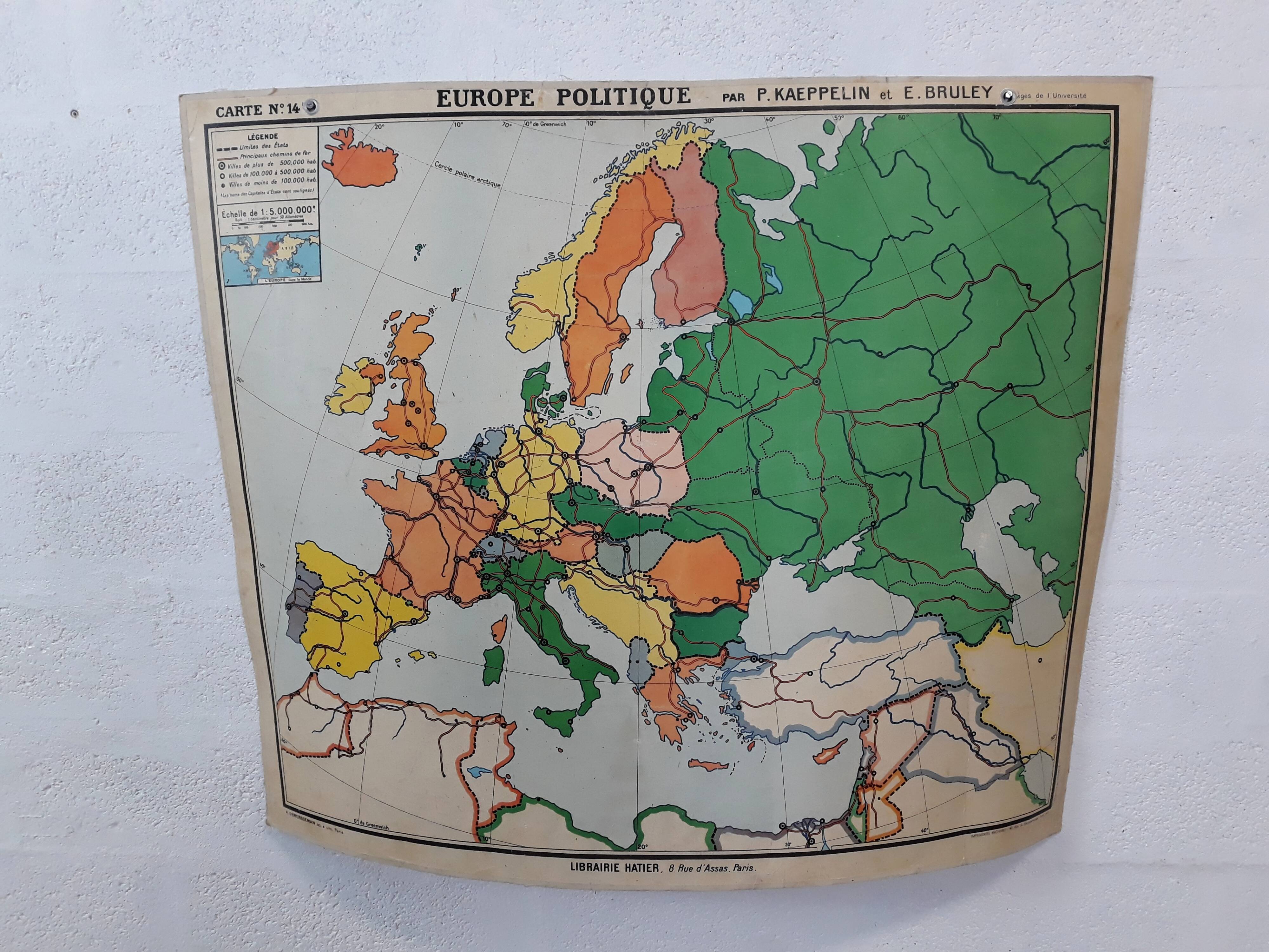 Old school vintage Europe 1960 map