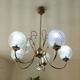 Glass and gold with stamps hanging lamp