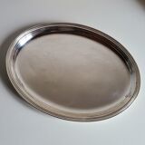 Small oval dish in silver-plated metal