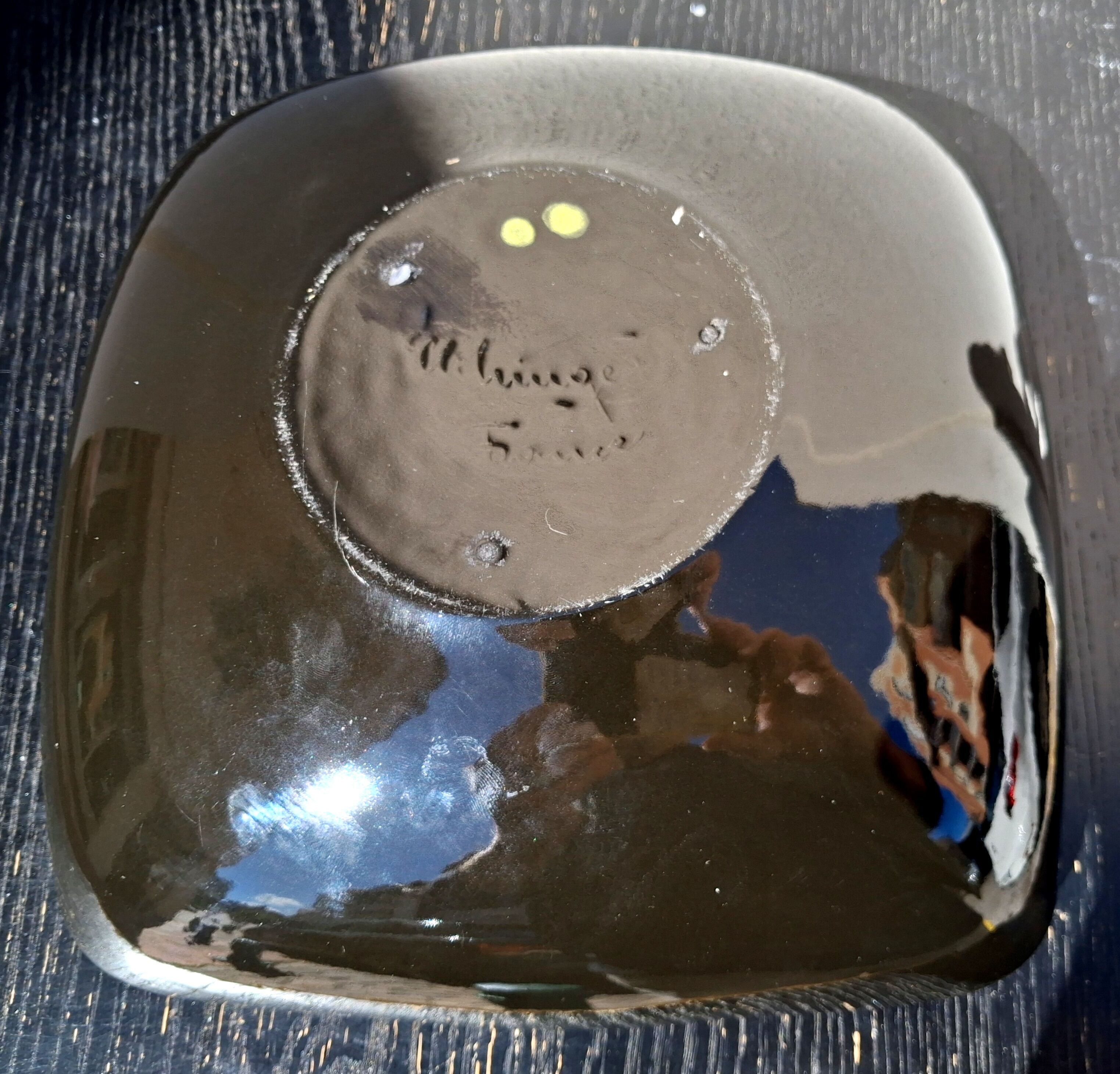 Fruit bowl, vintage seventies design, signed Elchinger.