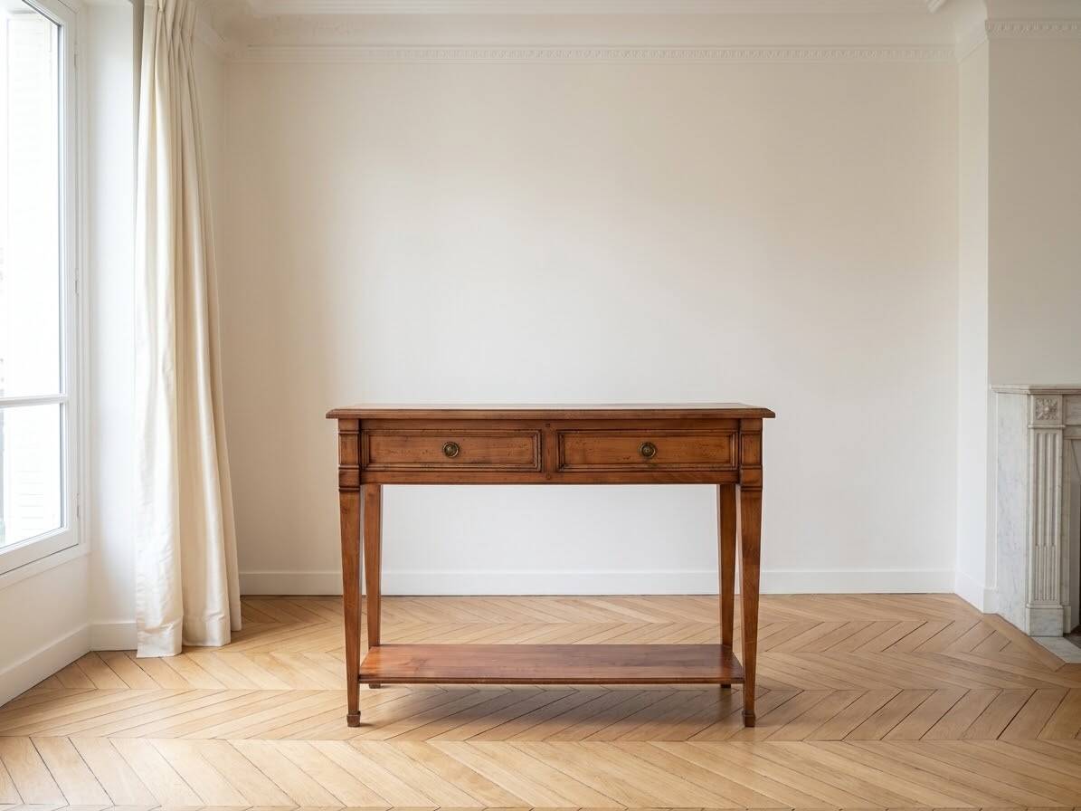 Ensemble console Louis Philippe en bois massif