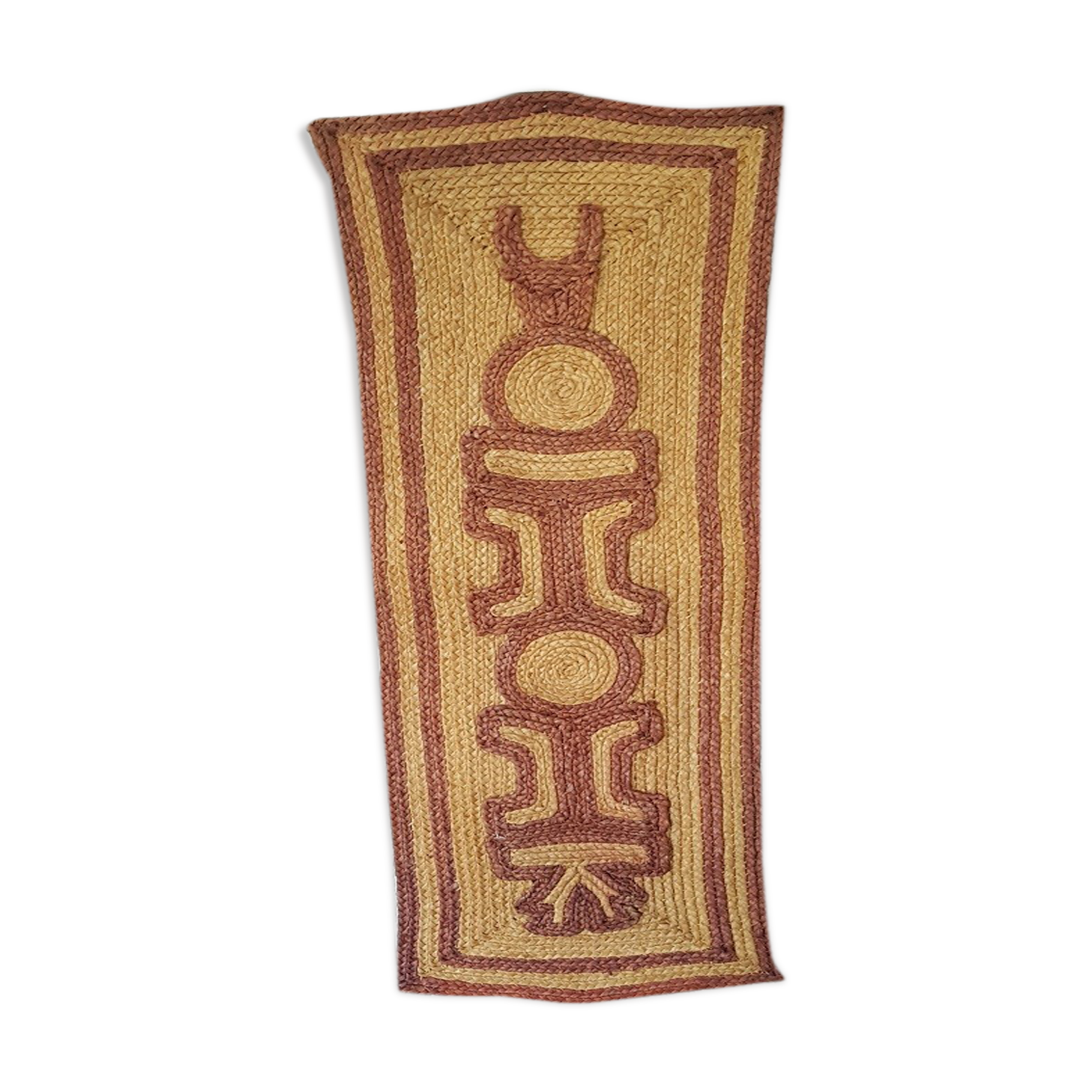 Ethnic carpet in vegetable fibers 47x148cm
