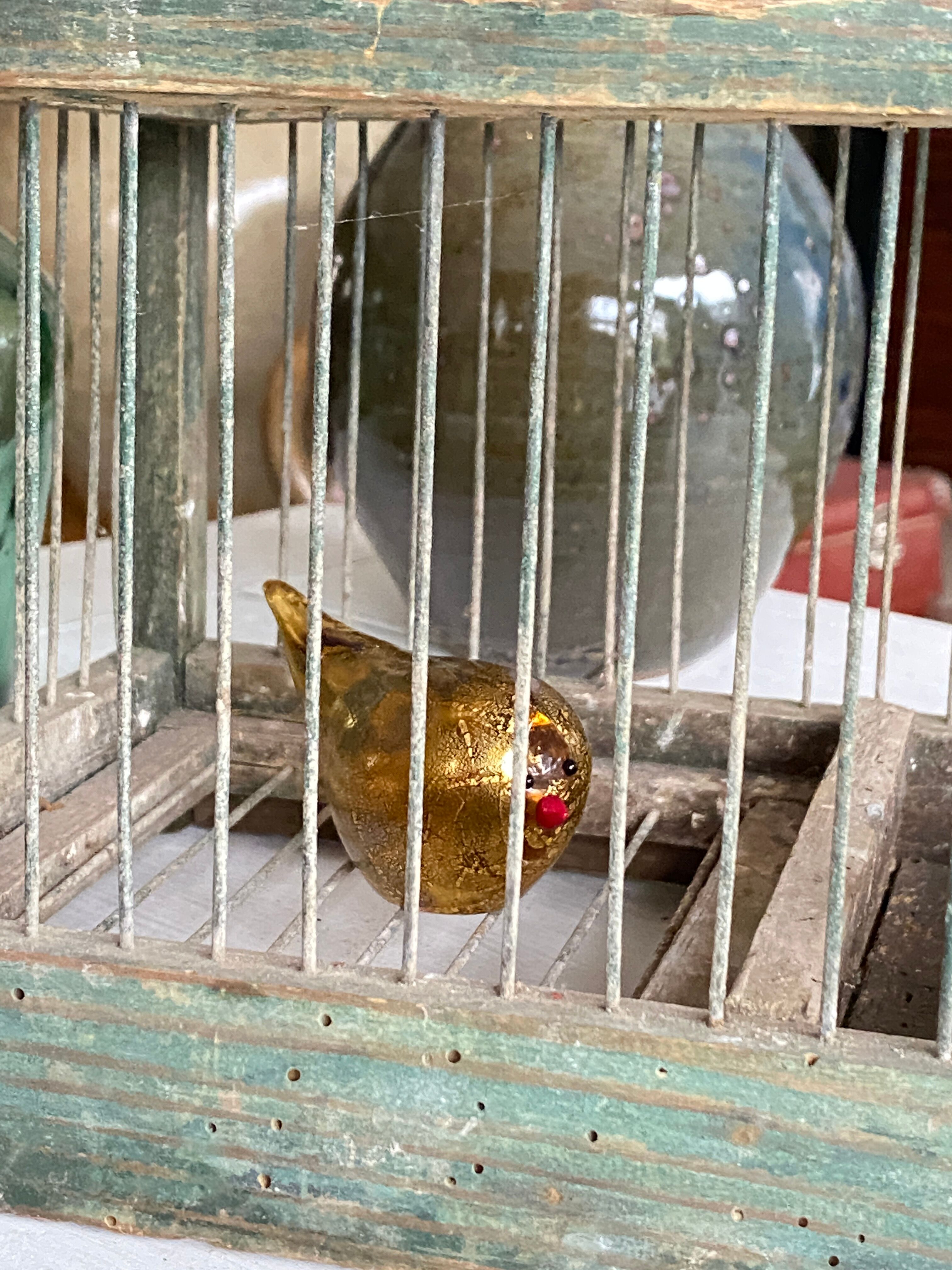 Cage à oiseaux en bois et acier