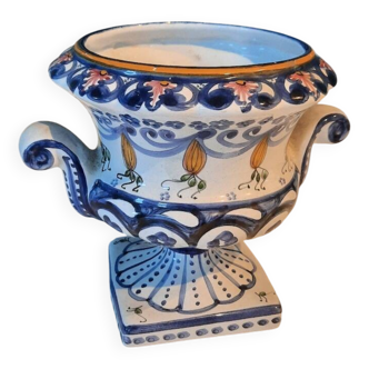 Old small handmade Old Rouen pot