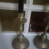 Pair of chiselled candlesticks