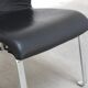Unique black leather & steel modernist lounge chair, 1960s
