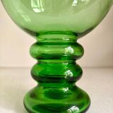 Vase boule en verre vert