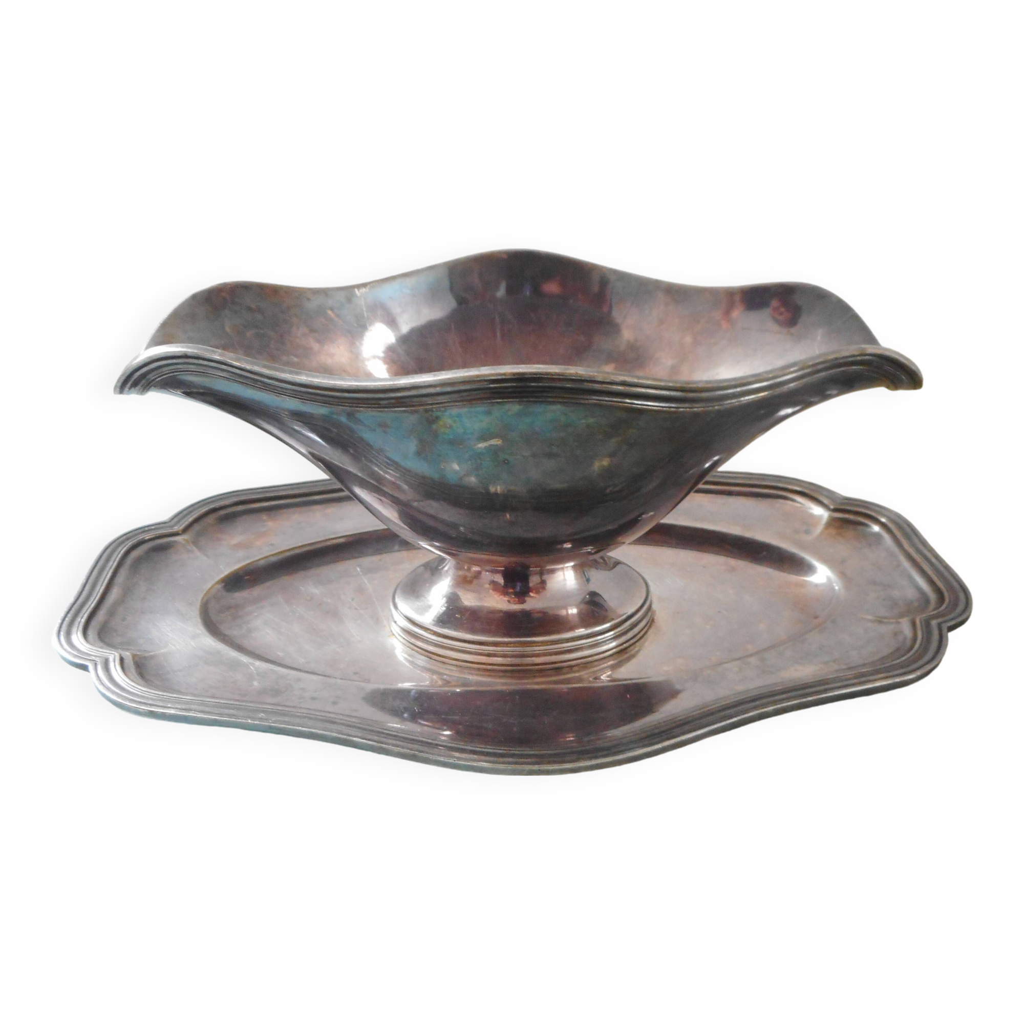 Silver plated sauce boat