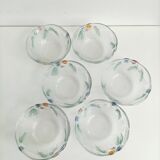 6 coupelles Luminarc vintage verre givré en relief