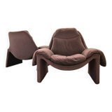 Pair of P60 armchairs by Vittorio Introini for Saporiti
