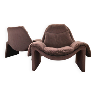 Pair of P60 armchairs by Vittorio Introini for Saporiti