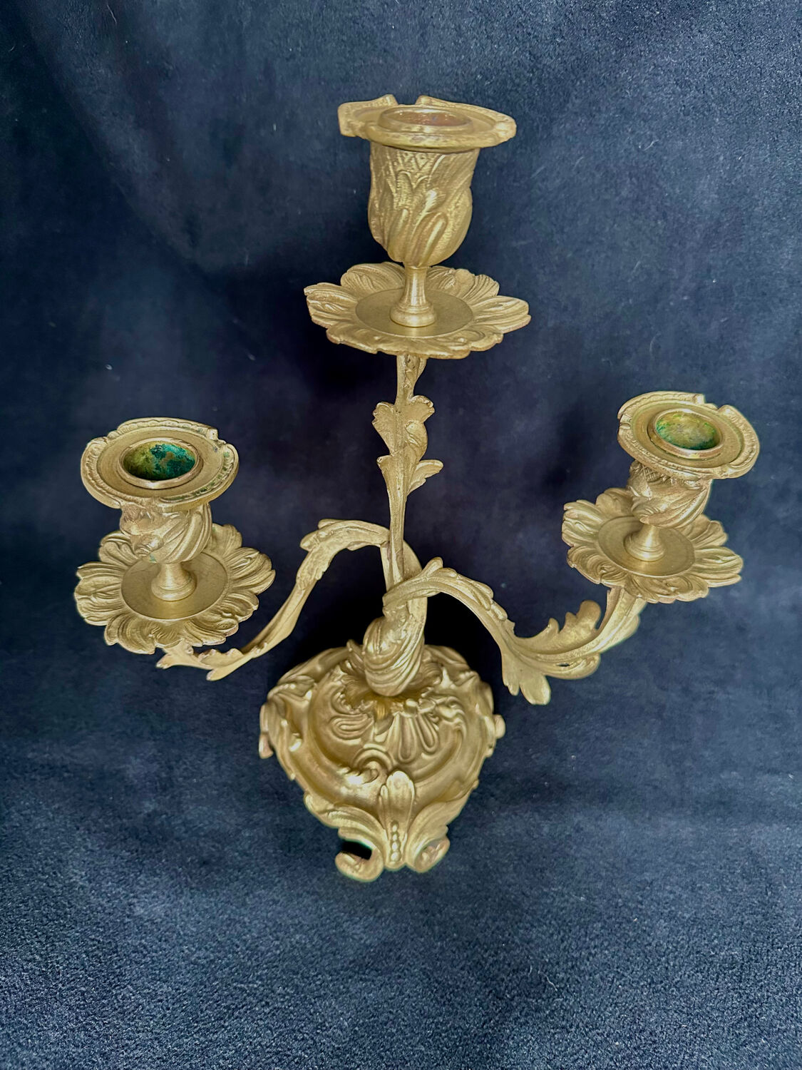 Pair of candlesticks, bronze candelabras, 19th century.