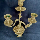 Pair of candlesticks, bronze candelabras, 19th century.
