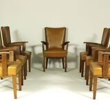 Armchairs by H. Wouda for H. Pander & Zn., 1920s, Set of 7