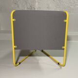 Yellow tubular modular bench & gray fabric
