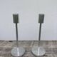 Pair of modernist aluminum candlesticks