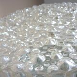 Large round ceiling light, molded glass wall light, thick, Helena Tynell, 1960s