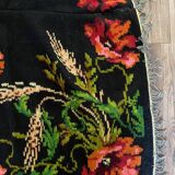 Romanian wool carpet with poppies and ears of wheat, 250x160 cm